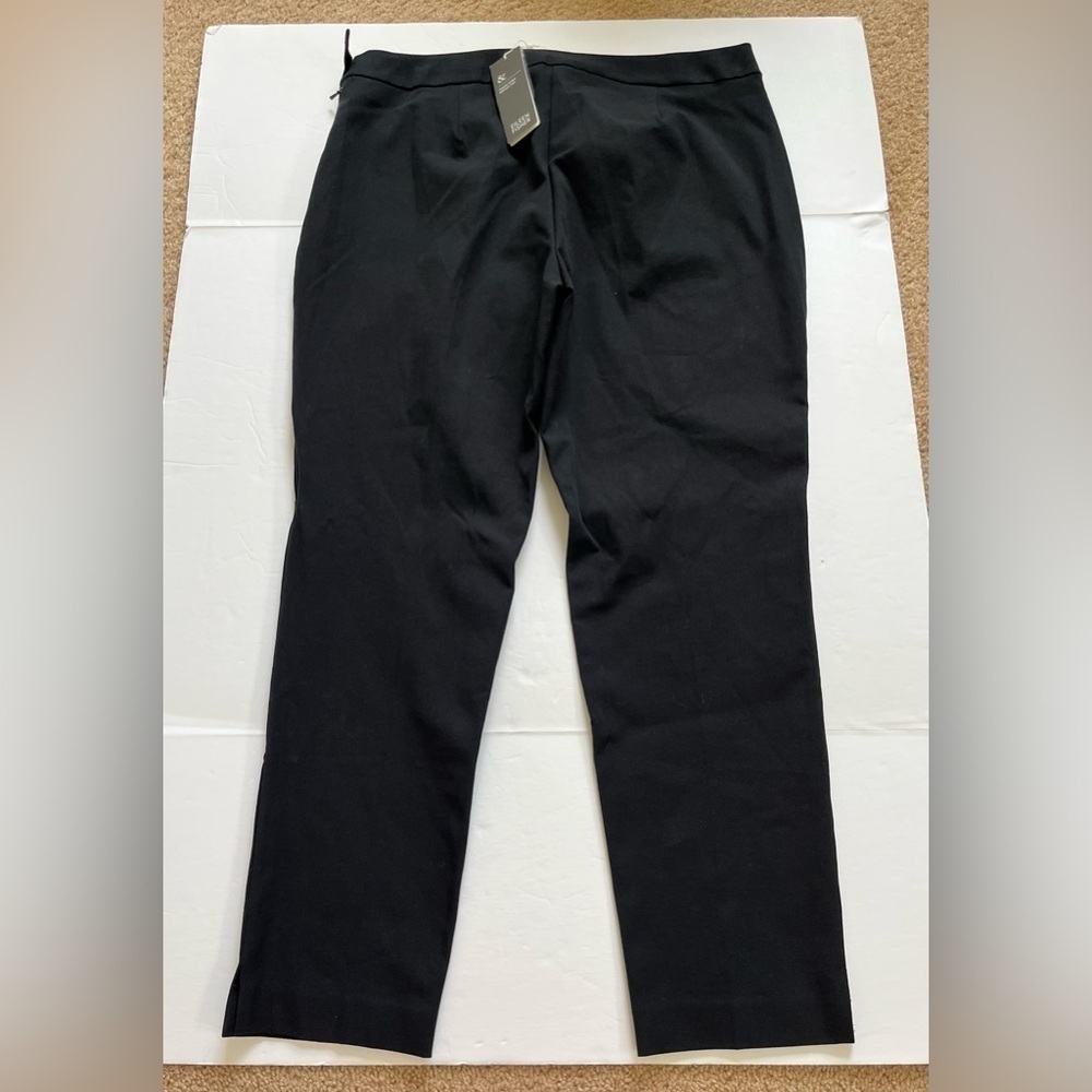 Eileen Fisher Organic Cotton Bistretch Twill Black Pants Sz M New with Flaw - Picture 2 of 12